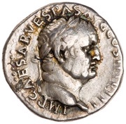 Denarius - Vespasian AVG obverse image