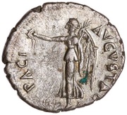 Denarius - Vespasian PACI AVGVSTAE; Victory, Rome, 70 reverse image