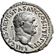 Denarius - Vespasian PACI AVGVSTAE; Victory obverse image