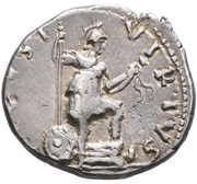 Denarius - Vespasian VIRTVS AVGVST; Virtus, Rome, 70 reverse image