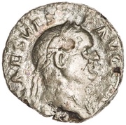 Denarius - Vespasian PON MAX; Vesta obverse image