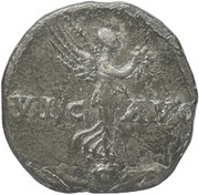 Denarius - Vespasian VIC AVG; Victory, Rome, 71 reverse image