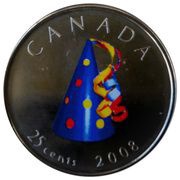 25 Cents - Elizabeth II Happy Birthday 2008, Canada, 2008 reverse image
