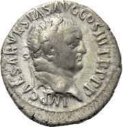 Denarius - Vespasian PACI AVGVSTAE; Victory obverse image