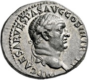 Denarius - Vespasian PACI AVGVSTAE EPHE; Victory obverse image