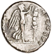 Denarius - Vespasian VICTORIA AVGVSTI; Victory, Rome, 72-73 reverse image