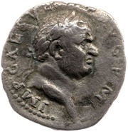 Denarius - Vespasian PACI ORB TERR AVG obverse image