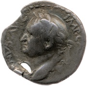 Denarius - Vespasian VICTORIA AVG; Victory obverse image