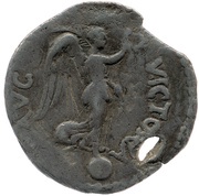 Denarius - Vespasian VICTORIA AVG; Victory, Rome, 72-73 reverse image