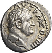 Denarius - Vespasian VESTA; Vesta obverse image
