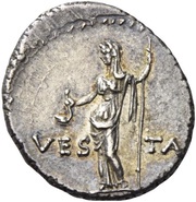 Denarius - Vespasian VESTA; Vesta, Rome, 72-73 reverse image