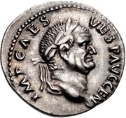 Denarius - Vespasian SALVS AVG; Salus obverse image