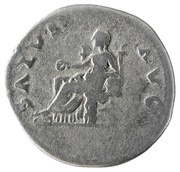 Denarius - Vespasian SALVS AVG; Salus, Rome, 73 reverse image