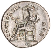 Denarius - Vespasian CONCORDIA AVG; Ceres, Rome, 73 reverse image