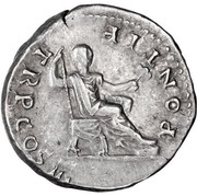 Denarius - Vespasian and Titus PONTIF TR P COS III, Rome, 74 reverse image
