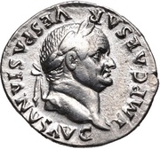 Denarius - Vespasian PON MAX TR P COS V obverse image
