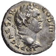 Denarius - Vespasian PACI AVGVSTAE; Victory, star obverse image