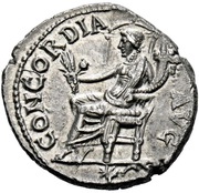 Denarius - Vespasian CONCORDIA AVG; Ceres, Rome, 74 reverse image