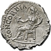 Denarius - Vespasian CONCORDIA AVG; Ceres, Rome, 74 reverse image