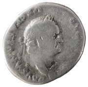 Denarius - Vespasian PON MAX TR P COS VI; Securitas obverse image