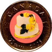 25 Cents - Elizabeth II Wedding, Canada, 2008 reverse image