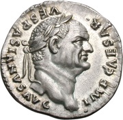 Denarius - Vespasian IOVIS CVSTOS; Jupiter obverse image
