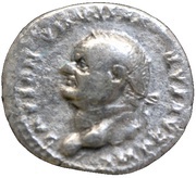 Denarius - Vespasian IOVIS CVSTOS; Jupiter obverse image