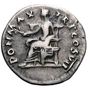 Denarius - Vespasian PON MAX TR P COS VII; Pax, Rome, 76 reverse image