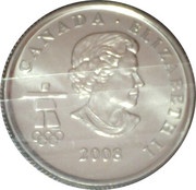25 Cents - Elizabeth II Snowboarding; colored obverse image