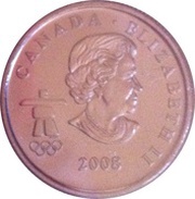 25 Cents - Elizabeth II Freestyle Skiing; colored obverse image