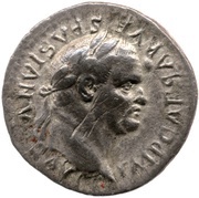 Denarius - Vespasian COS VII; Pegasus obverse image