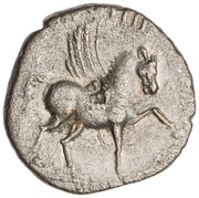 Denarius - Vespasian COS IIII; Pegasus, Rome, 76 reverse image