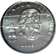25 Cents - Elizabeth II Figure Skating; colored obverse image