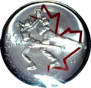25 Cents - Elizabeth II Figure Skating; colored, Canada, 2008 reverse image