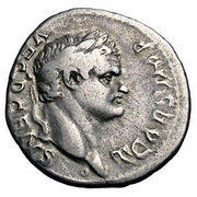 Denarius - Titus PON MAX TR P COS V obverse image