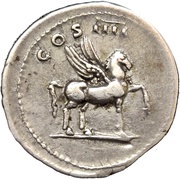 Denarius - Domitian COS IIII; Pegasus, Rome, 76-77 reverse image