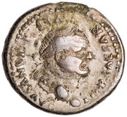 Denarius - Vespasian COS VIII; Mars obverse image