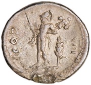 Denarius - Vespasian COS VIII; Mars, Rome, 77-78 reverse image