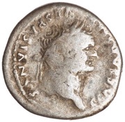 Denarius - Titus COS VI; Mars obverse image