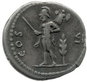 Denarius - Titus COS VI; Mars, Rome, 77-78 reverse image