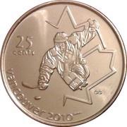 25 Cents - Elizabeth II Sledge Hockey, Canada, 2009 reverse image