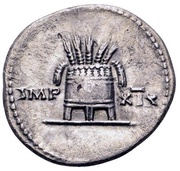 Denarius - Vespasian IMP XIX, Rome, 77-78 reverse image