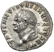 Denarius - Vespasian TR POT X COS VIIII; Ceres obverse image