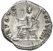 Denarius - Vespasian TR POT X COS VIIII; Ceres, Rome, 79 reverse image