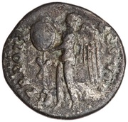 Denarius - Vespasian TR POT X COS VIIII; Victory, Rome, 79 reverse image