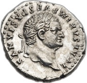 Denarius - Titus TR POT VIII COS VII obverse image