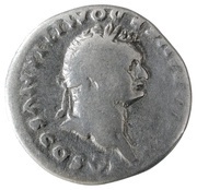 Denarius - Domitian PRINCEPS IVVENTVTIS; Vesta obverse image