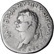 Denarius - Domitian PRINCEPS IVVENTVTIS; Vesta obverse image