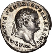 Denarius - Titus TR P VIIII IMP XIIII COS VII obverse image