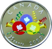 25 Cents - Elizabeth II Happy Birthday 2009, Canada, 2009 reverse image